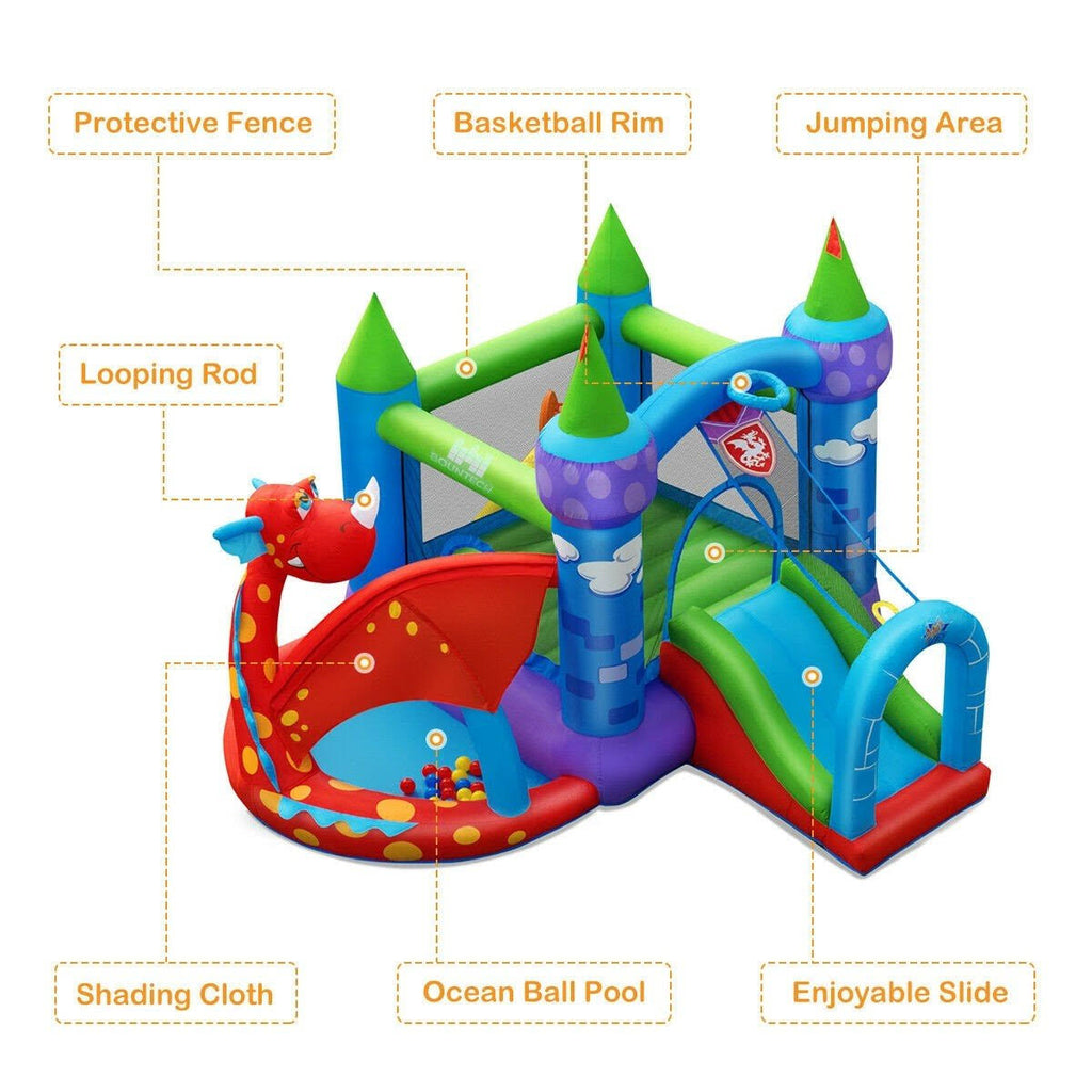 Inflatable Bounce House Dragon Slide Bouncer Castle C8364