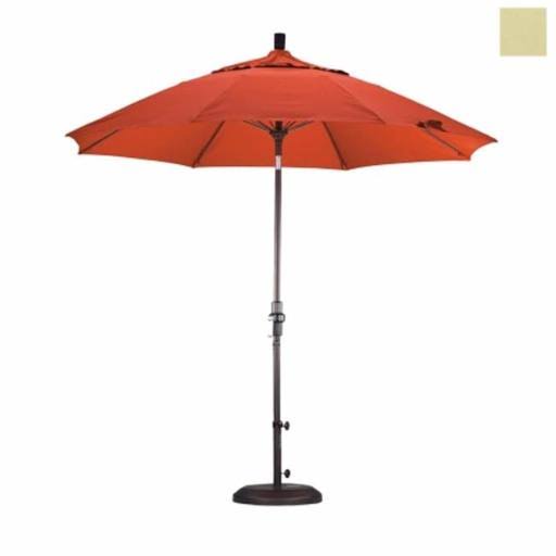 9 Feet Fiberglass Market Umbrella Collar Tilt Bronze/Pacifica/Beige M3818