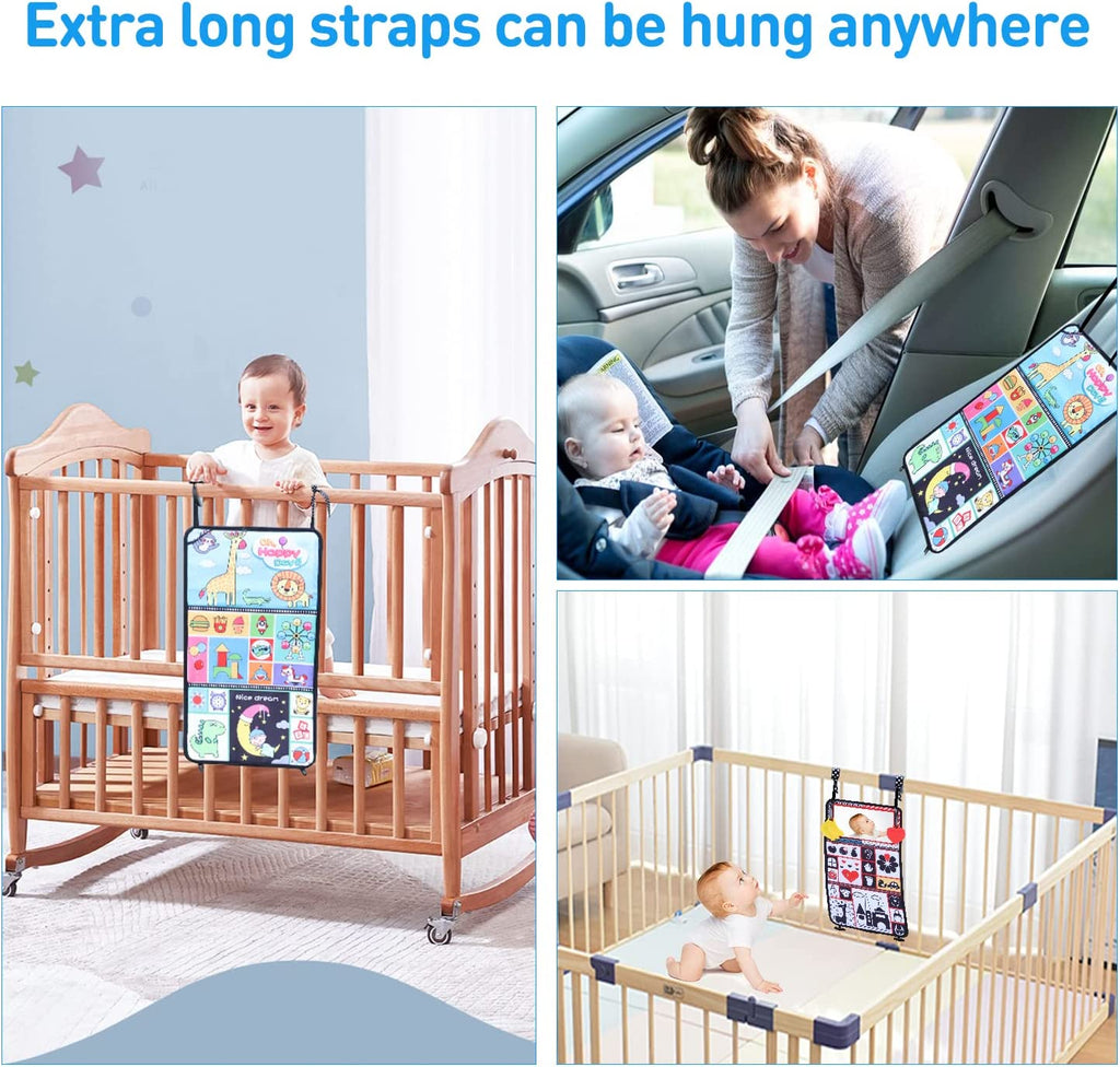 High Contrast Activity Tummy Time Mirror Toy with Cloth Book W41933