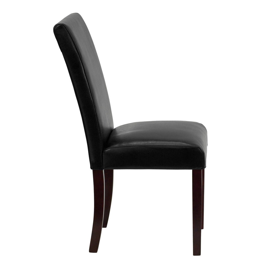 Black Faux Leather Panel Back Parson's Chair Z73930
