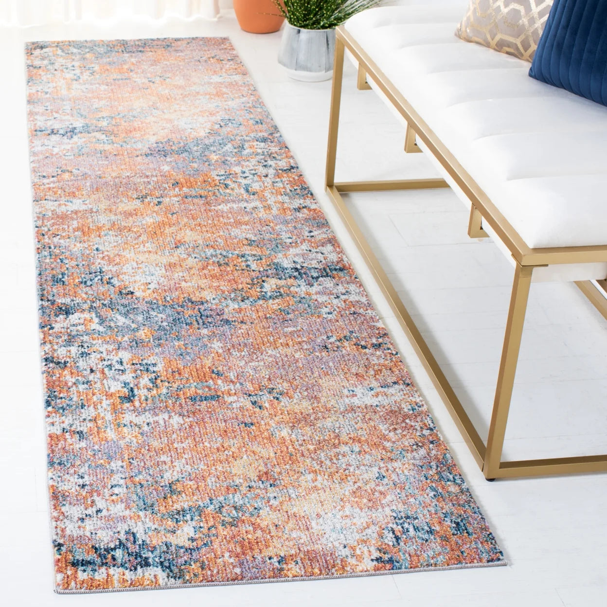 Gold / Blue Rug S897