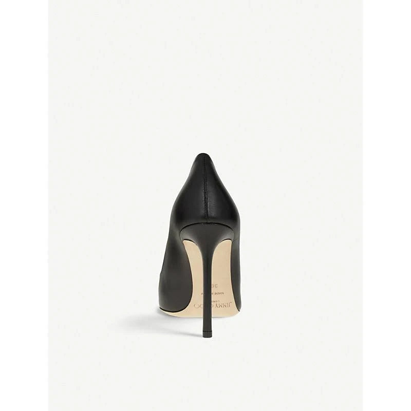 Black Kid Leather Pointy Toe Pumps E1093