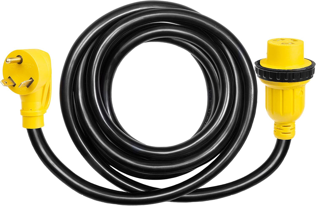 30 Amp RV Extension Cord 15 Ft 10/3 STW TT-30P to NEMA L5-30R 125v Power Cord Pack of 2 I852