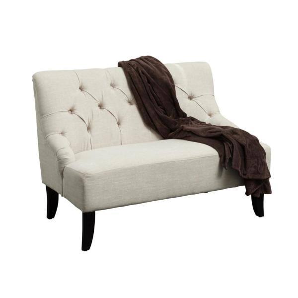 Light Beige Fabric Settee P781