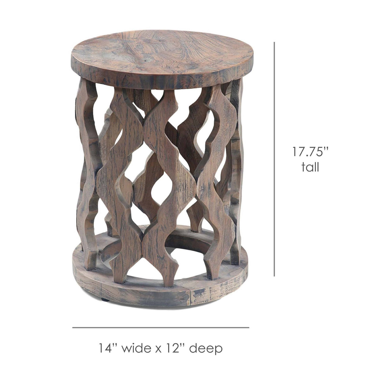 Carved Teak Wood Accent Table Y5005