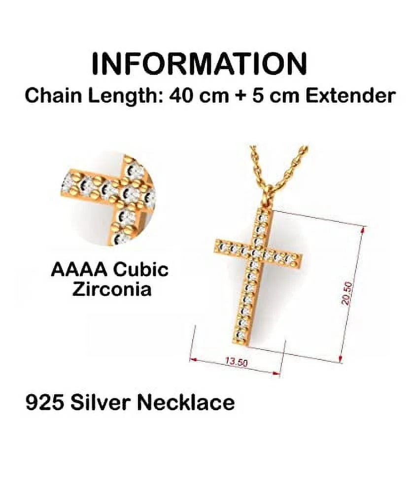 Crystal Gold Cross Necklace A52559