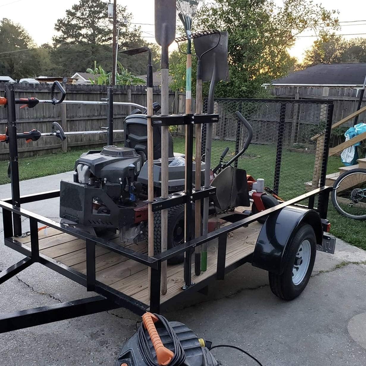 Lockable Weedeater Trimmer Rack and 6 Holes Hand Tool Rack K524222