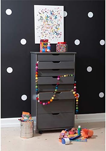 Gray Wood Rolling Storage Cart E149