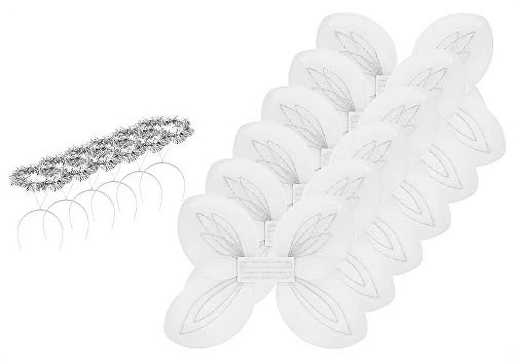 White and Silver Angel Wings and Halos Costume Set I2308