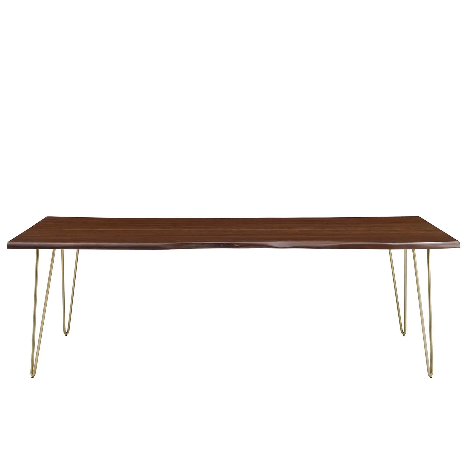 96" Live Edge Acacia Wood Dining Table in Gold Walnut M668