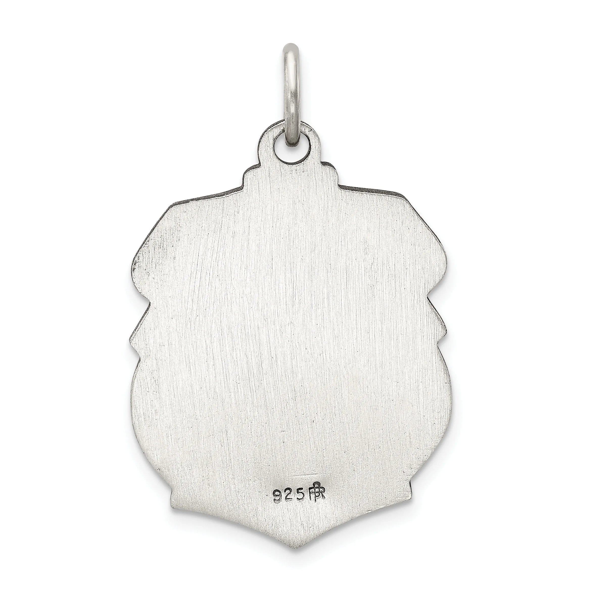 Antiqued St. Michael Badge Medal Pendant with Sterling Silver Rope Chain Necklace 18'' Z23872
