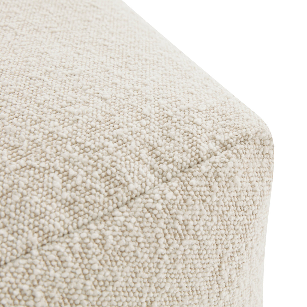 Crema White Boucle Pouf R22236