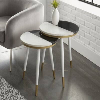Marble Top 3 Legs Nesting Tables F134376