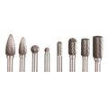 8 Piece Solid Carbide Burr Set 1/4x22 Shank Q865