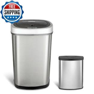 Stainless Steel Motion Sensor Trash Can Set O4073