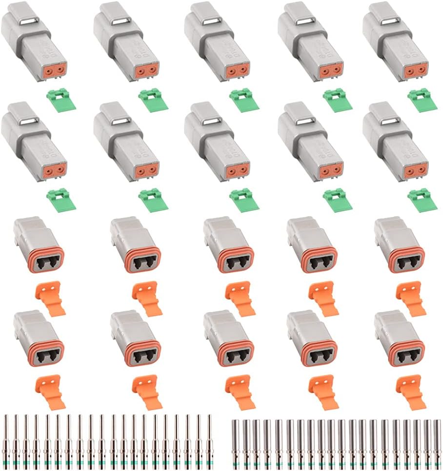 Gray Waterproof 3 Pin Electrical Wire Connector 10 Sets H15440