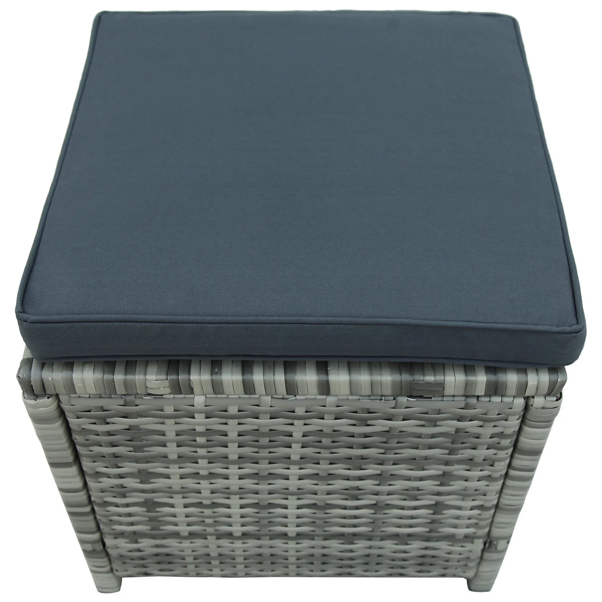 Gray 6 Piece PE Rattan Patio Sofa Set with Table Ottomans Cushions D340038