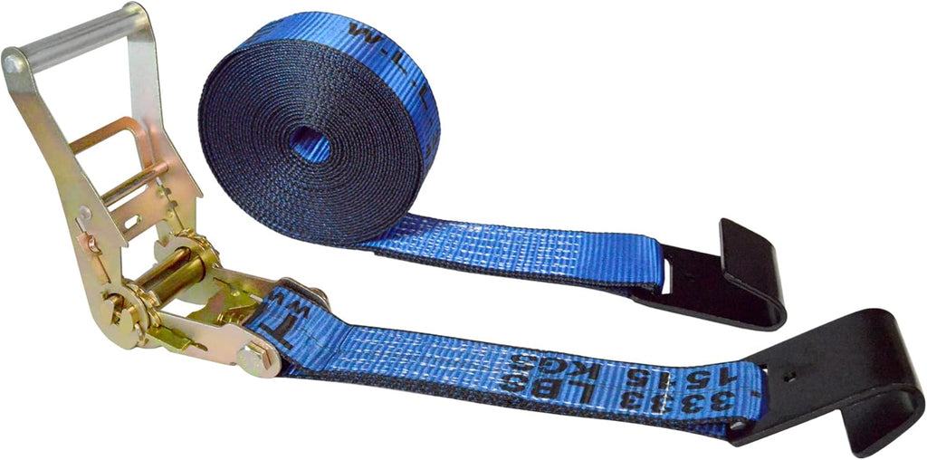 2” x 30’ Flat Hook Tie Down Ratchet Straps (Red, 6 Pack) P6229