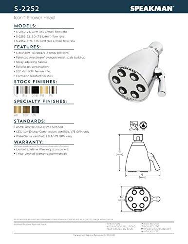 Polished Chrome Adjustable Shower Head S823360