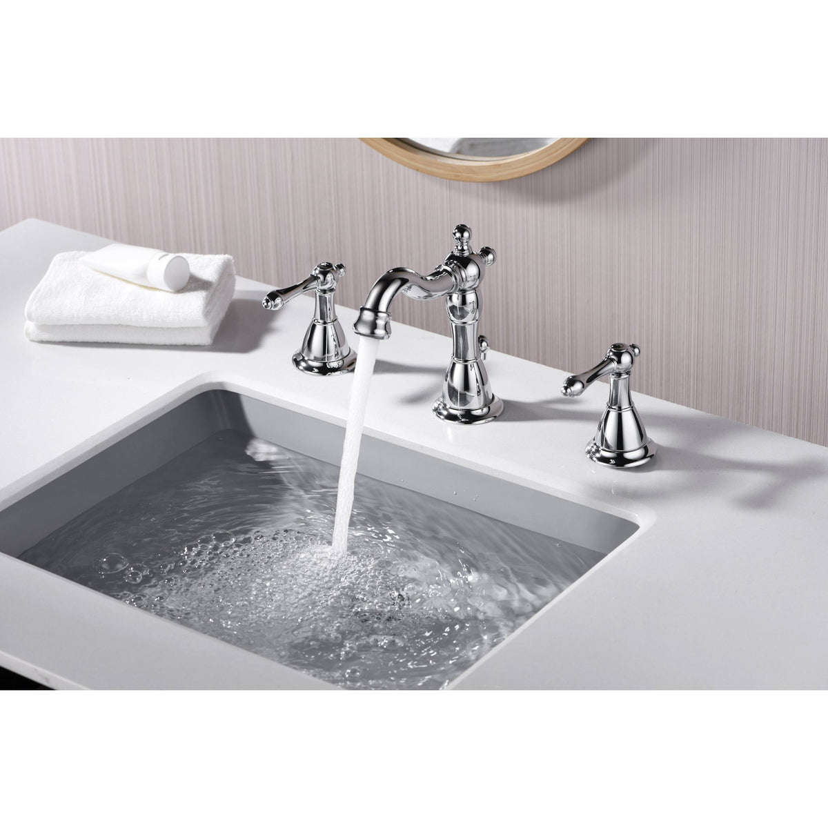 Chrome Two Handle Widespread Lavatory Faucet Z918