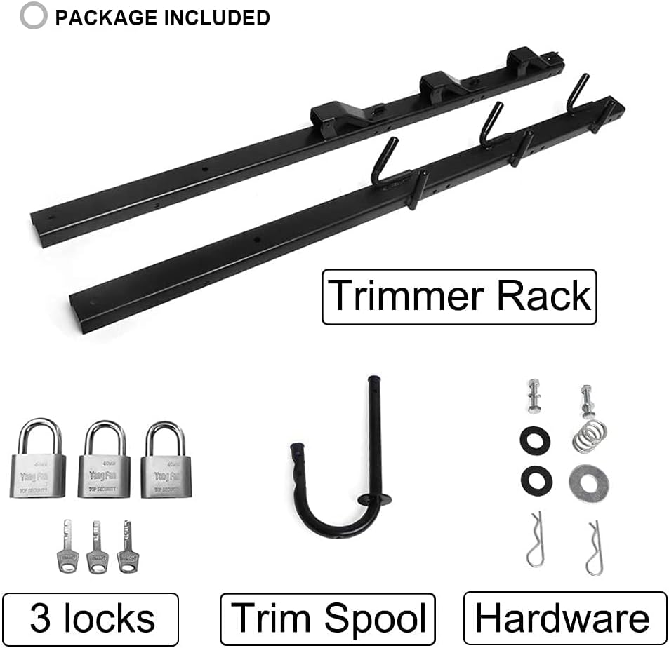 Lockable Weedeater Trimmer Rack and 6 Holes Hand Tool Rack K524222