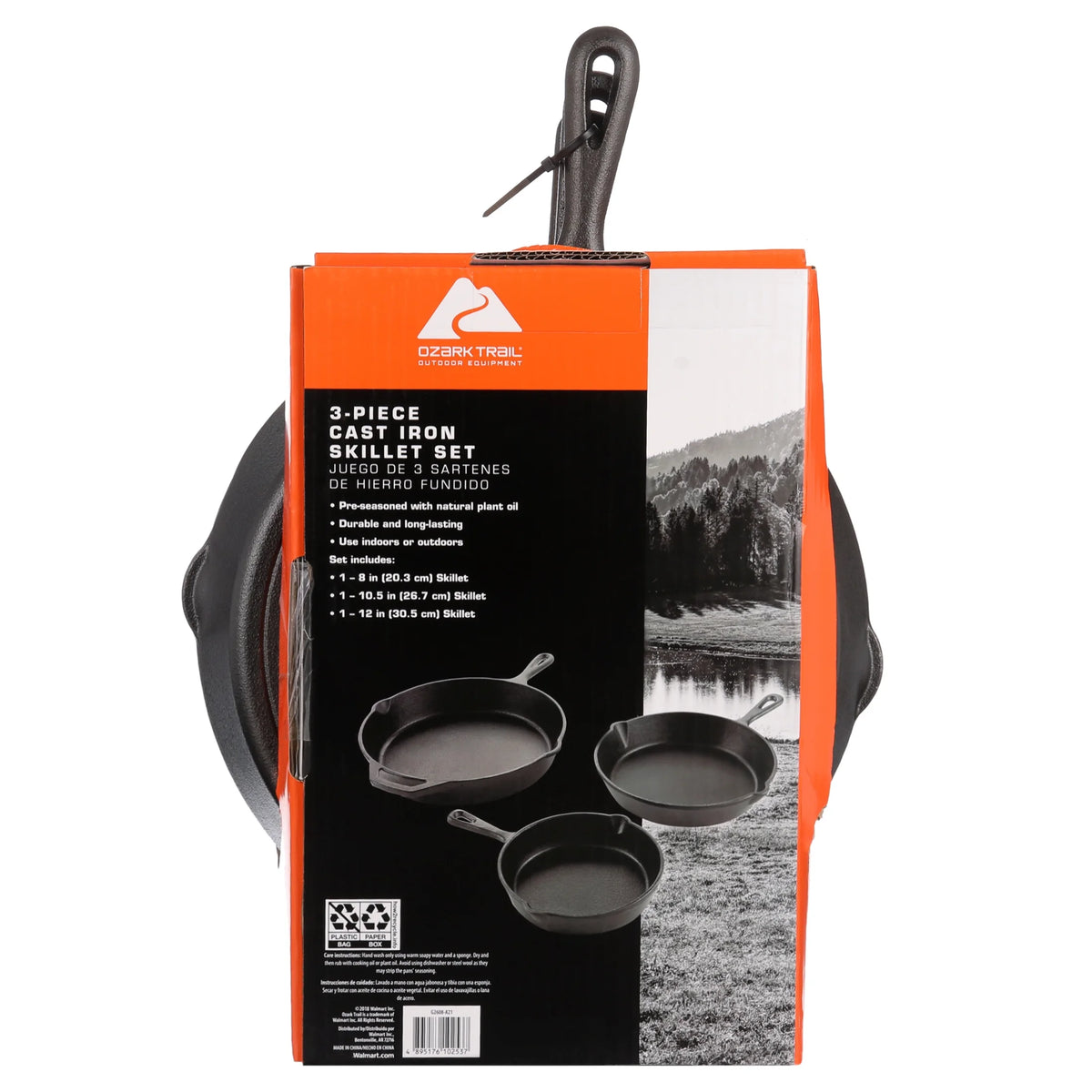 3 Piece Cast Iron Skillet Set, Pre-seasoned P607