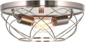 Brushed Nickel Finish 2-Light Flush Mount Ceiling Light X992536