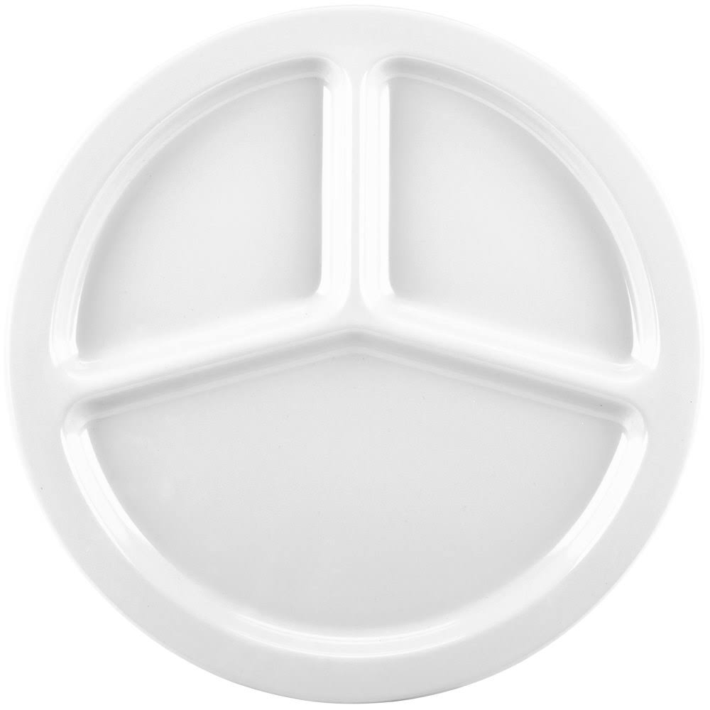 White 3-Compartment Plate B468
