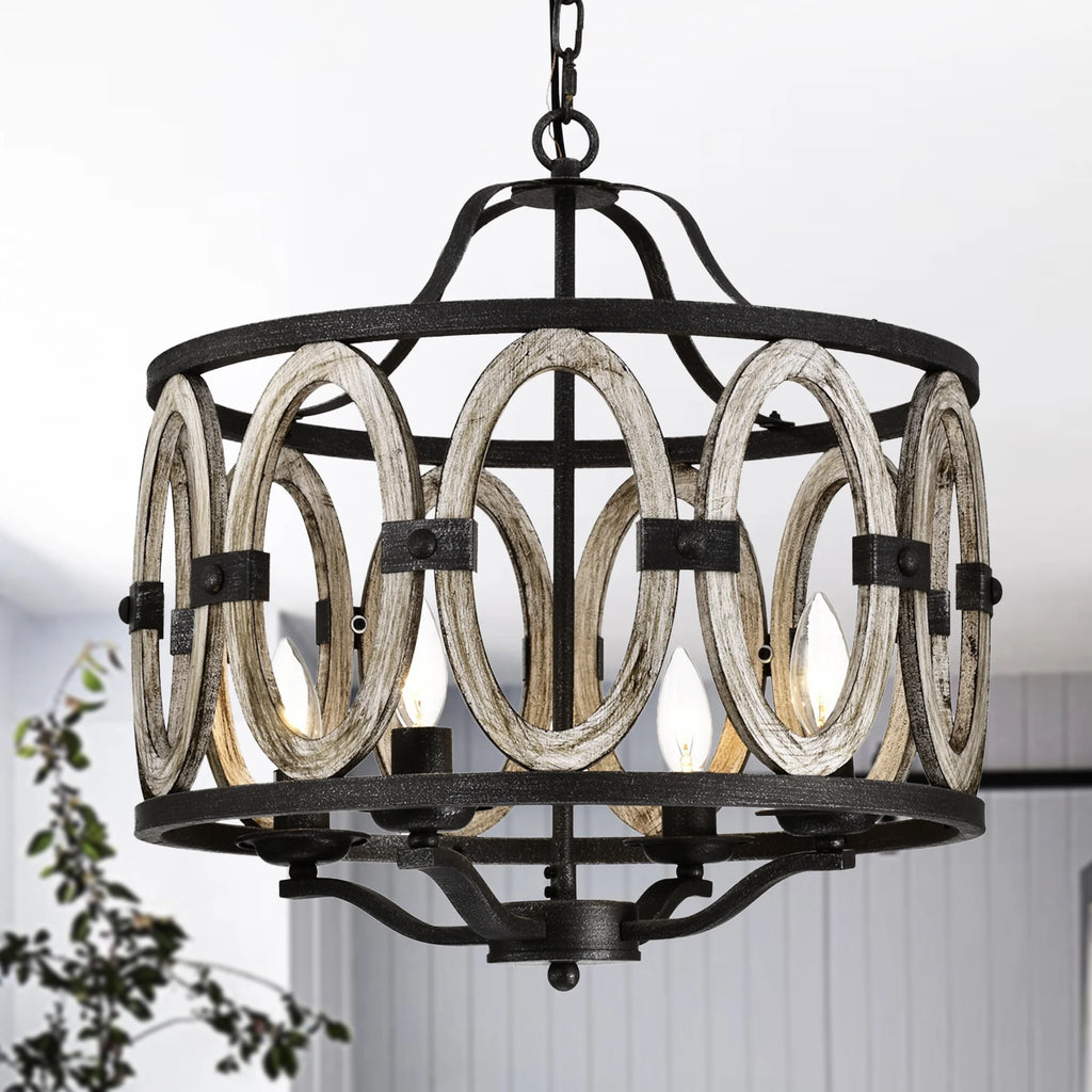 Faux Drift Wood 18inch Pendant Ceiling Lighted Chandelier A3148