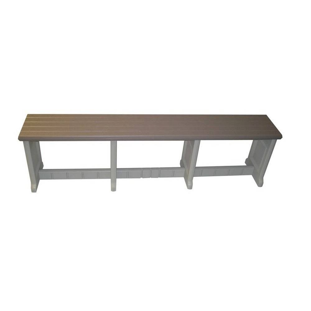 Taupe Plastic Patio Bench J990676