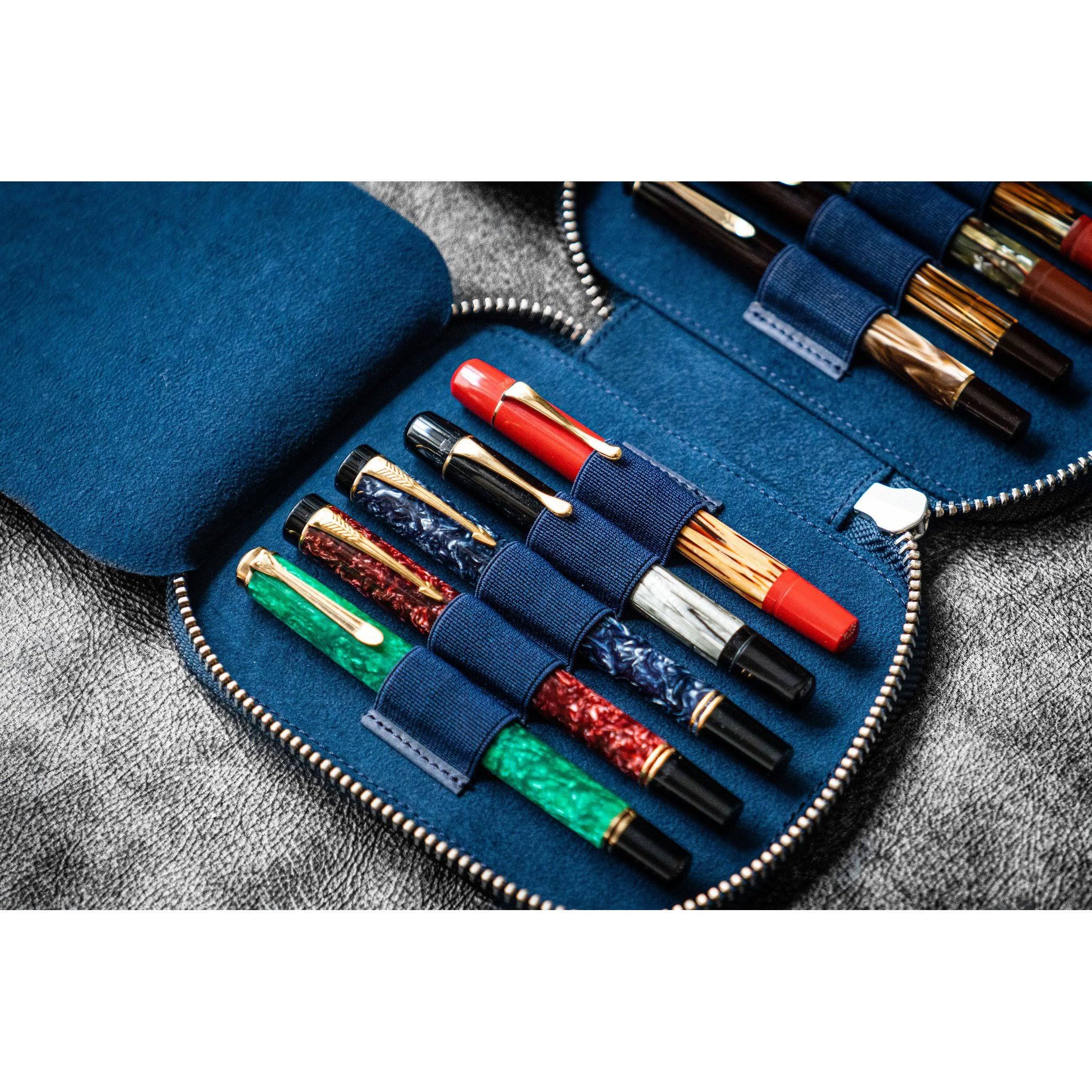 Navy Blue 10 Pen Zipper Case S4341