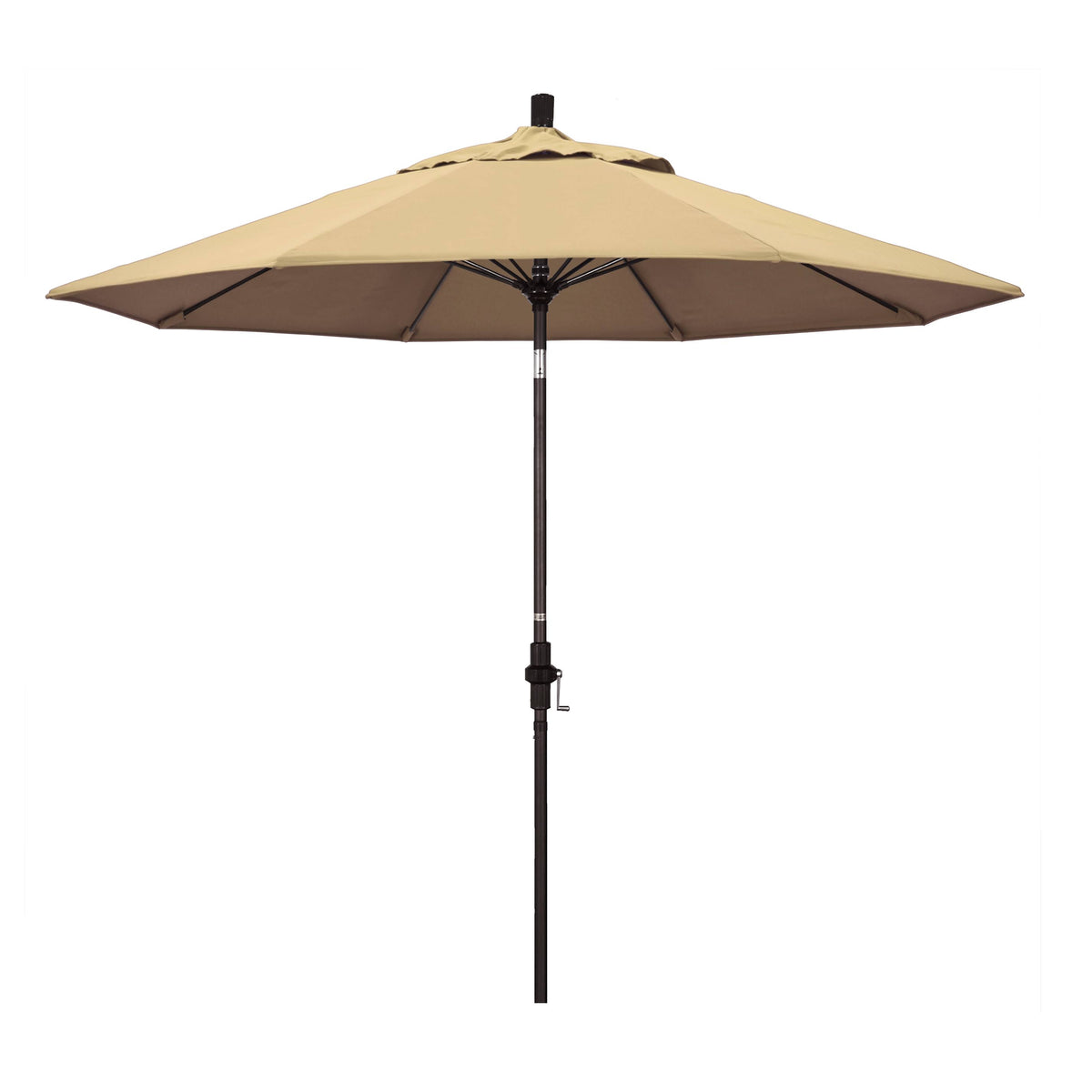 9 Feet Fiberglass Market Umbrella Collar Tilt Bronze/Pacifica/Beige M3818