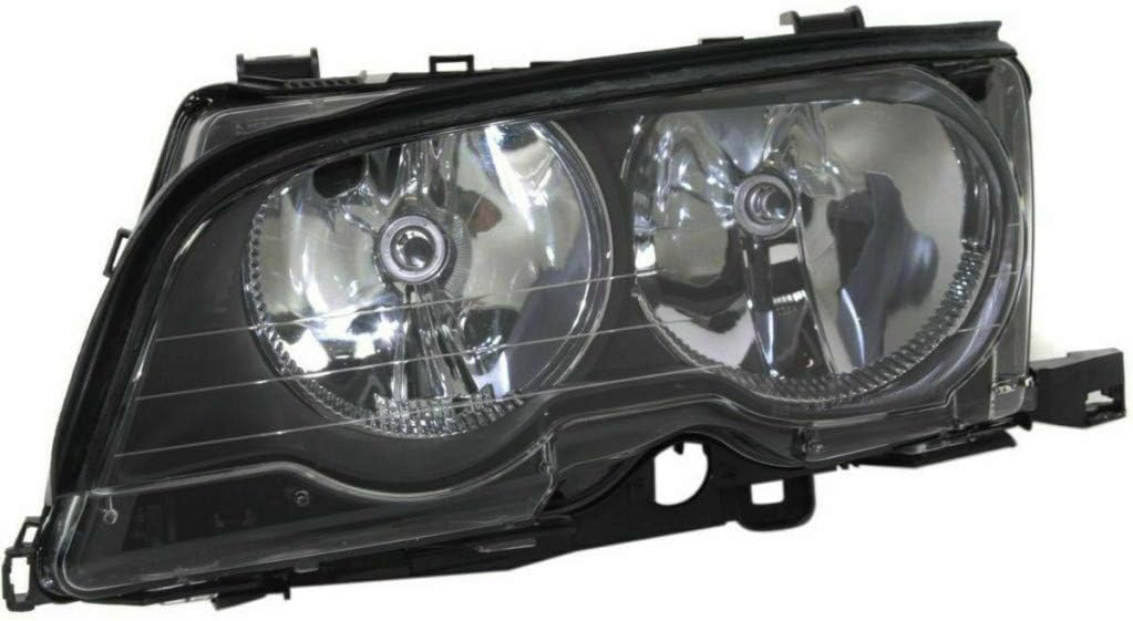 2002-2006 BMW 325i Headlight Assembly Driver Side Black Housing E792616