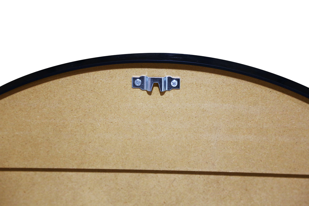 Black Finish Round Wall Mirror E339