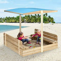 Wooden Outdoor Sandbox with Cover and Canopy V142110