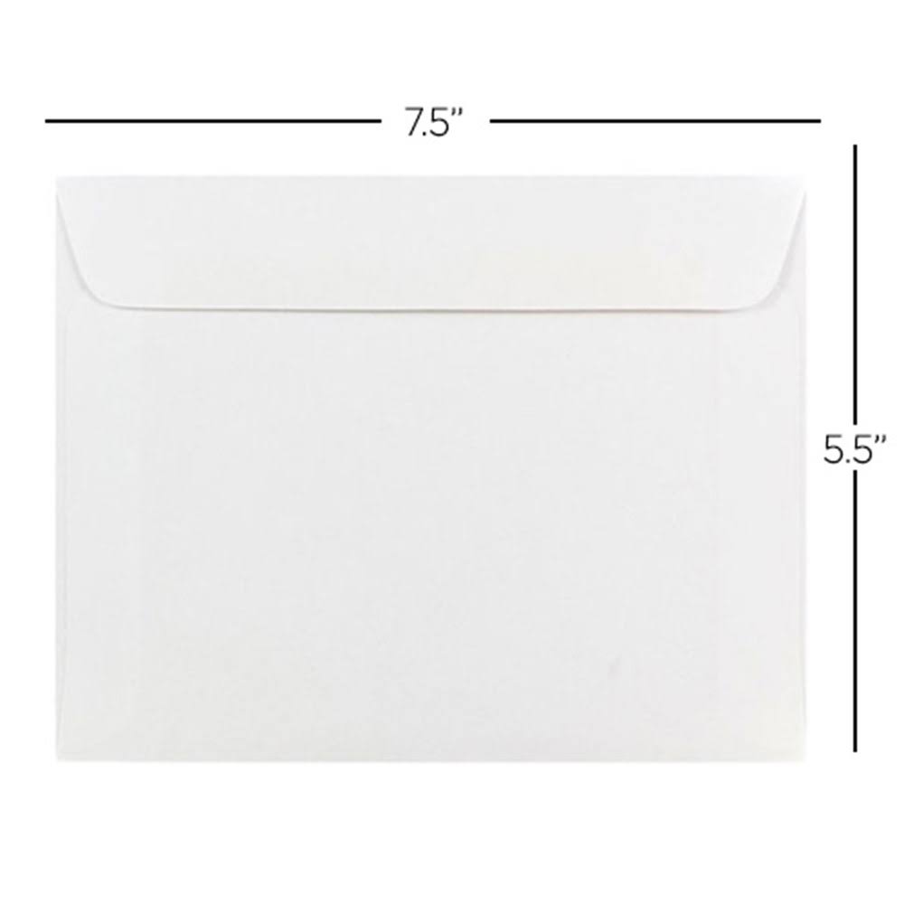 White 5.5 x 7.5 Booklet Envelopes, 500/Box J345051