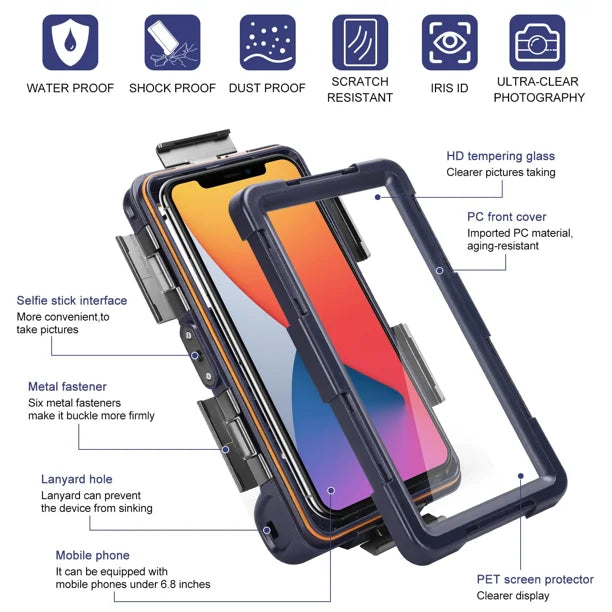 Waterproof Protective Case for Phones Up to 6.9 Inch H7125