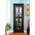 Walnut 5-Shelf Corner Curio Cabinet B8154