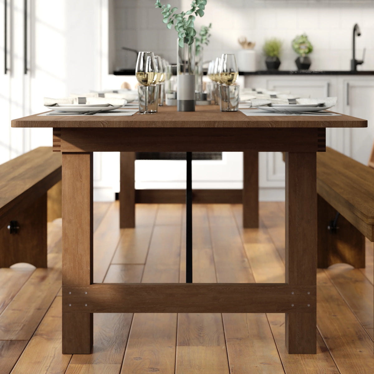 Antique Rustic Solid Pine Folding Farm Table M300