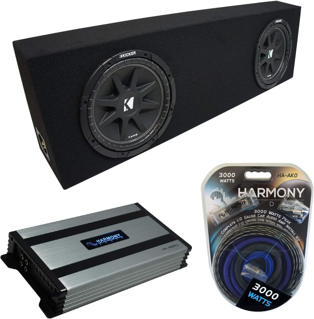 Dual 12 Loaded Sub Box Bundle with Amp & Install Kit M76480
