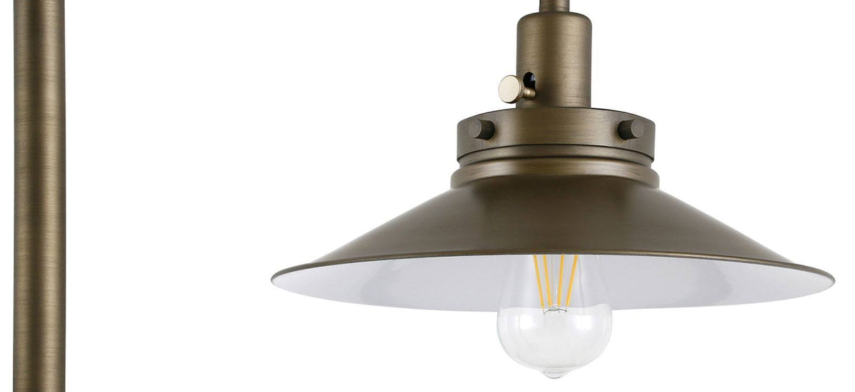 Brushed Brass Wide Brim Floor Lamp with Pulley System M2067