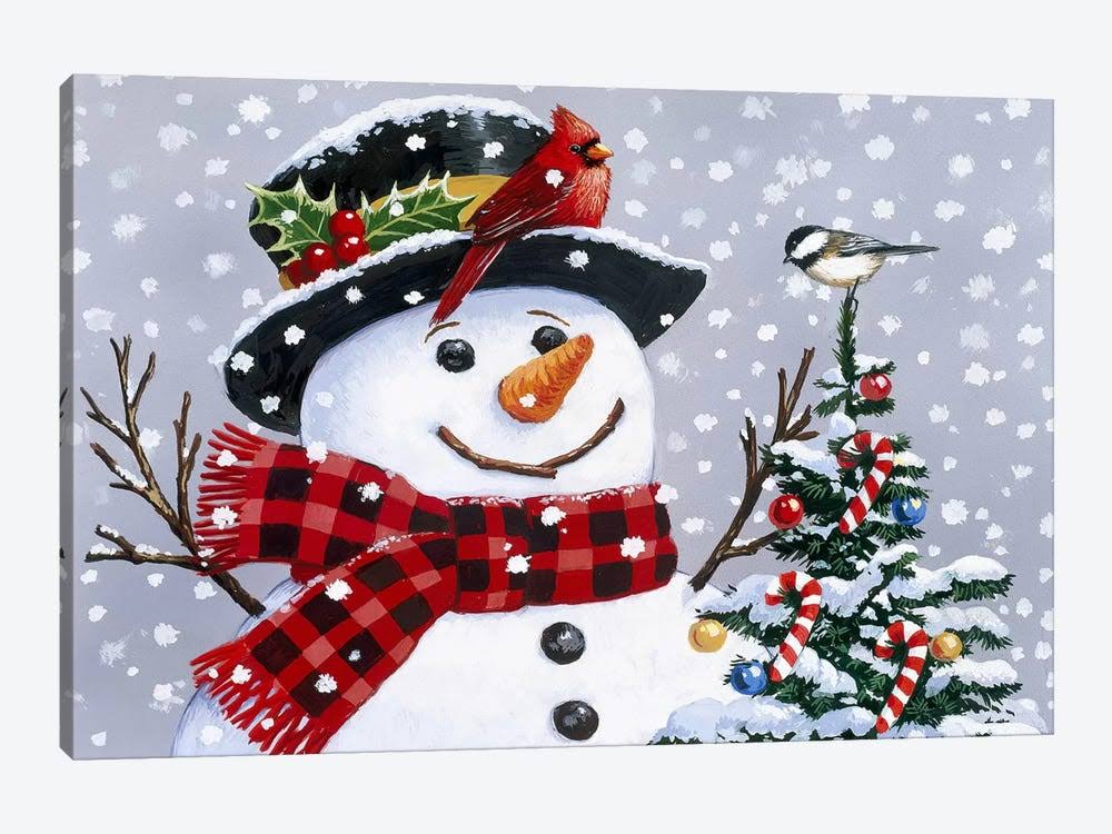 Snowman Print Canvas Art M147