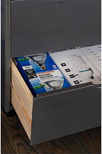 Gray Wood Rolling Storage Cart E149