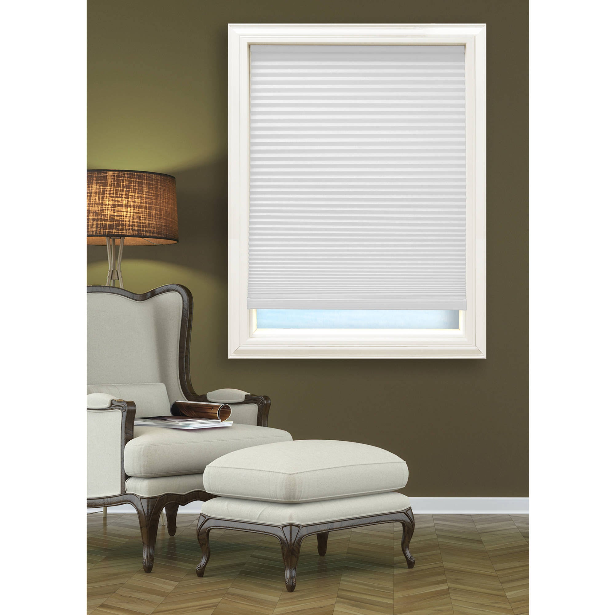 Cool White Cordless Blackout Cellular Shade W414