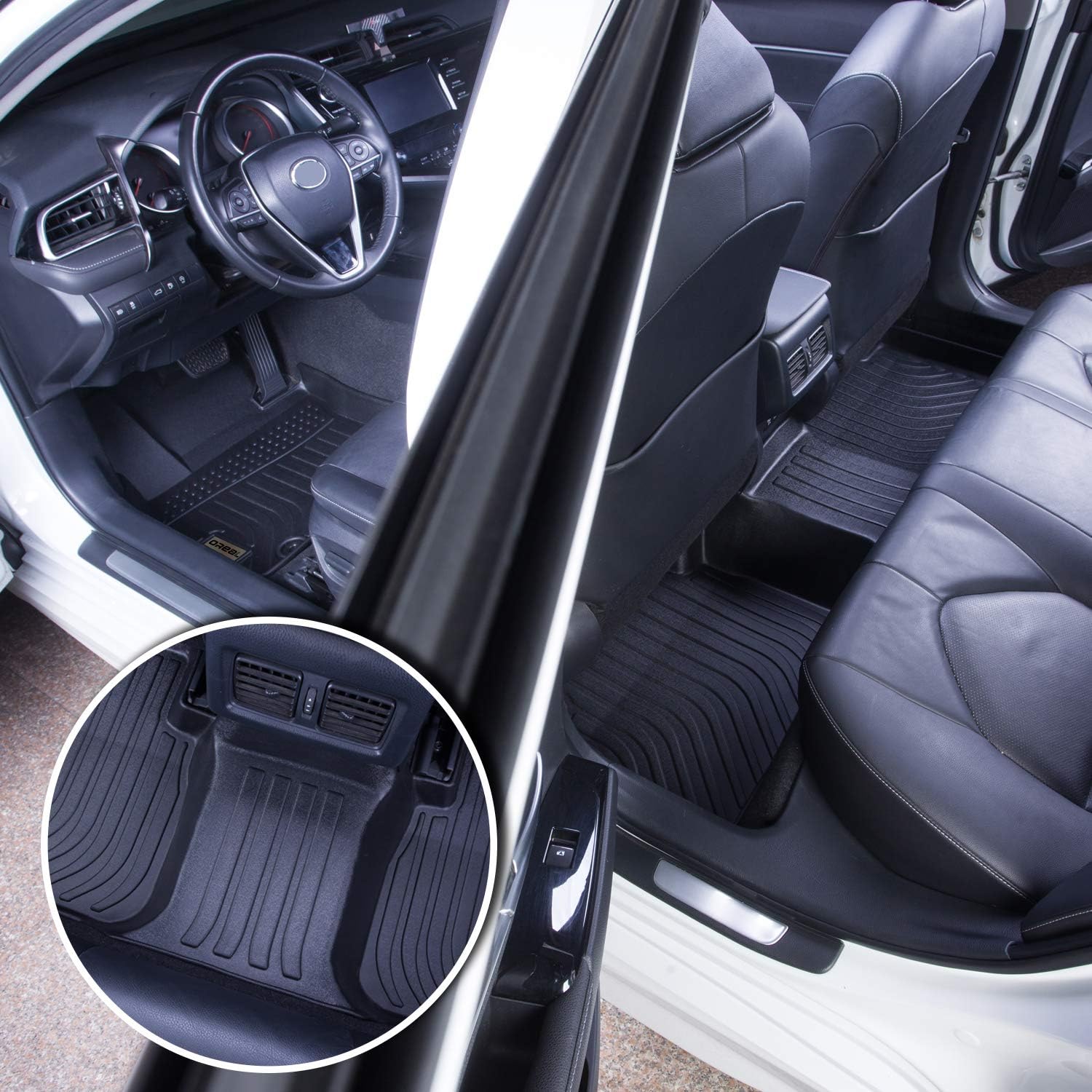 Black Floor Mats Liners for GV80 5 Seats 2021 2022 Heavy Duty All Weather Guard Front Rear Auto Carpet L128