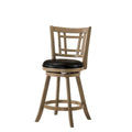 Brown and Black Wooden Bar Stool with Leatherette Seat X5347