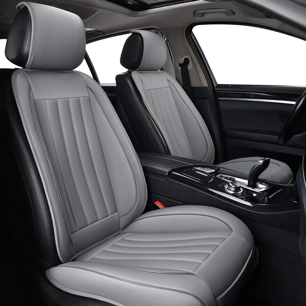 2pc Black Leather Universal Car Seat Covers O25180
