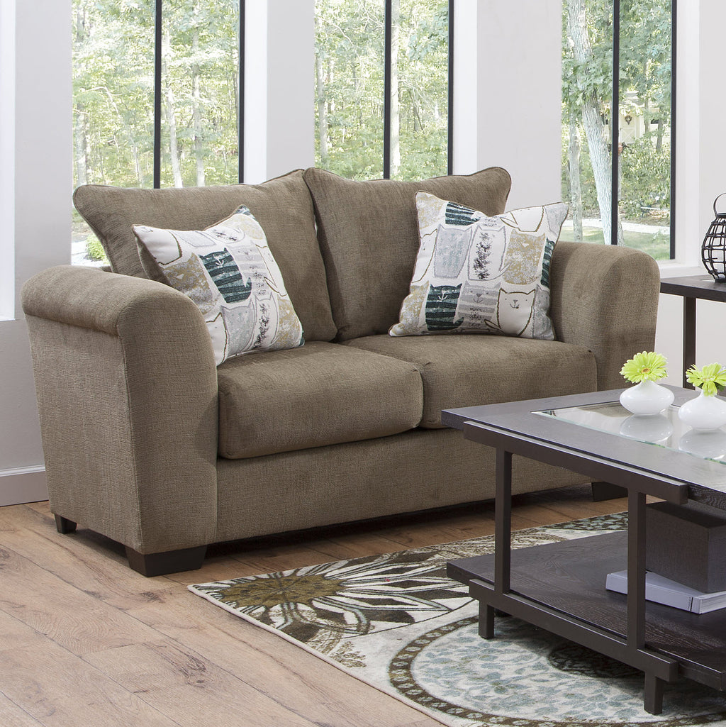 Soft Green Chenille Loveseat Q45395