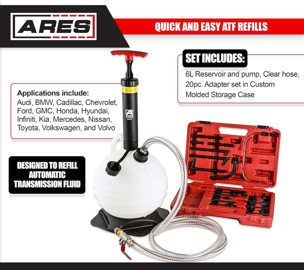 ATF Refill Kit with 6L Manual Pump and 20-Piece Adapter Set E745255
