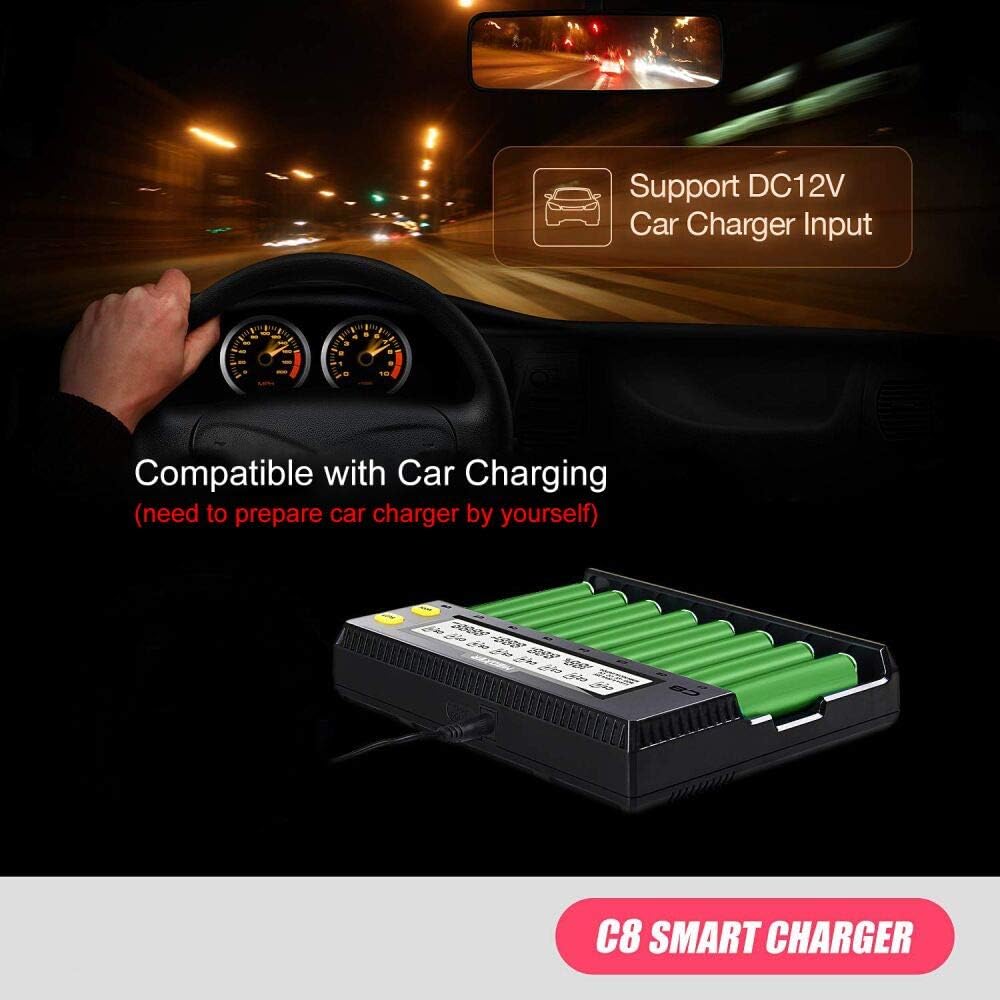 8-Bay Smart Battery Charger with LCD Display X90641